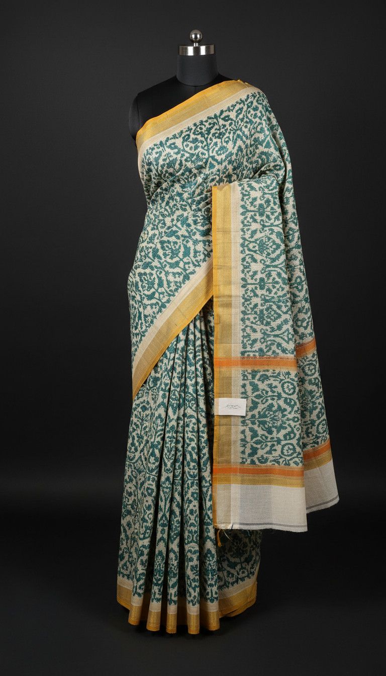 Handloom Cotton Saree with Woven Motifs